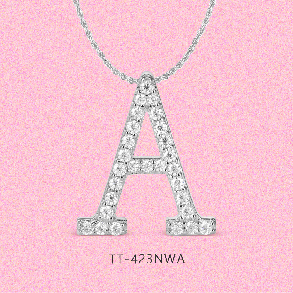 Moissanite diamond monogram necklace TT4232