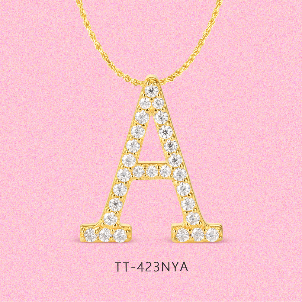Moissanite diamond monogram necklace TT4232