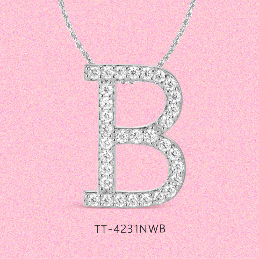 Moissanite diamond monogram necklace TT4232