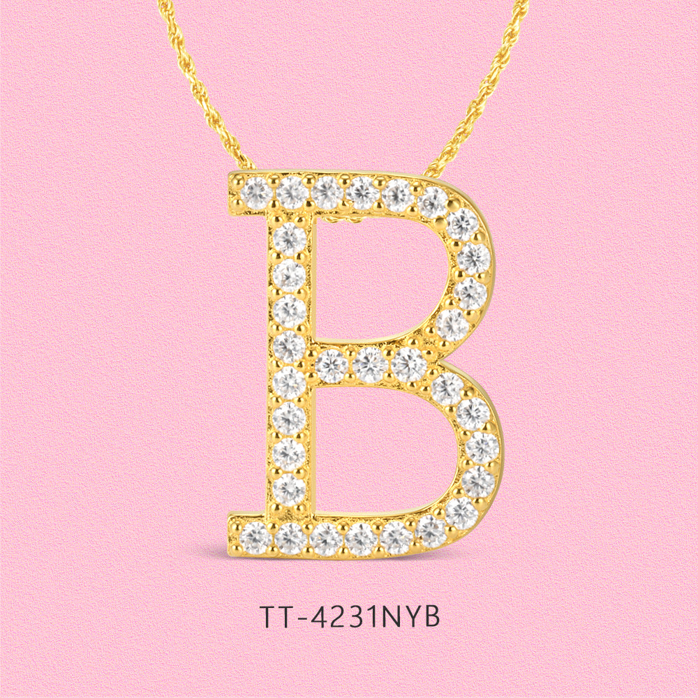 Moissanite diamond monogram necklace TT4232