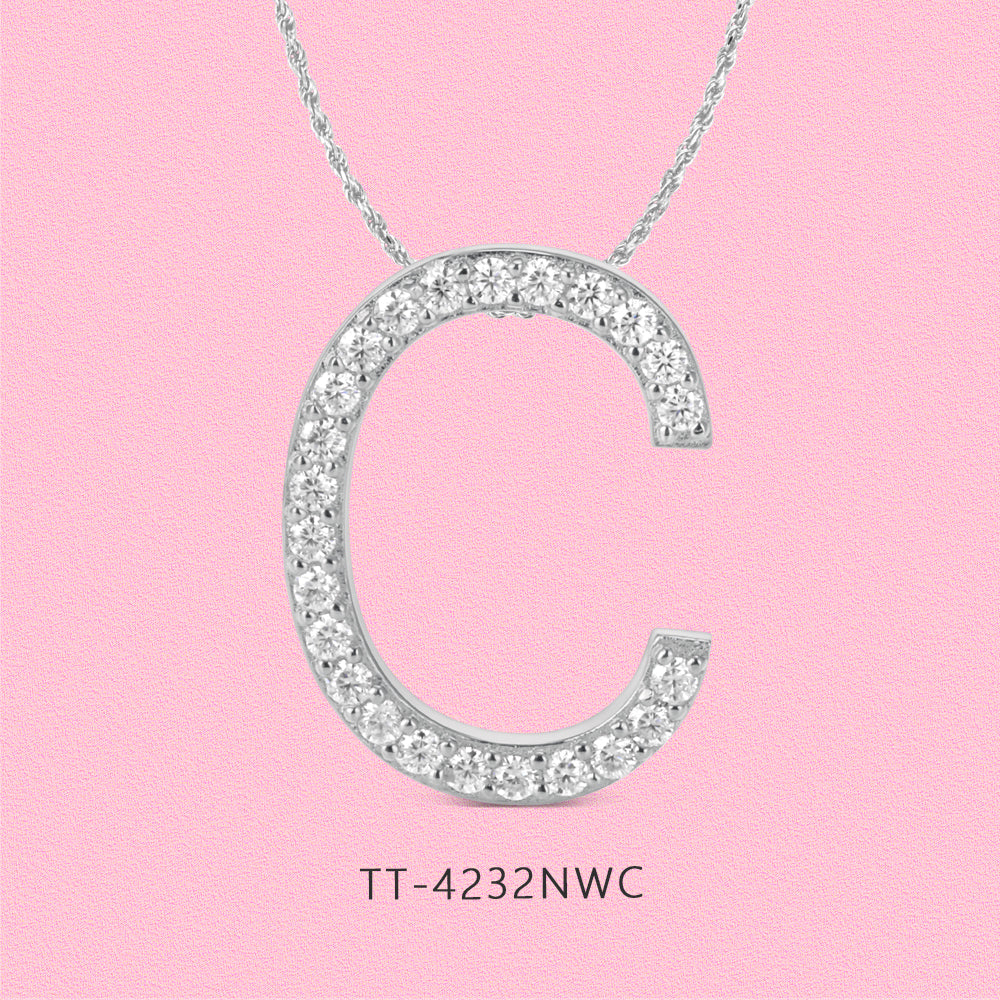 Moissanite diamond monogram necklace TT4232