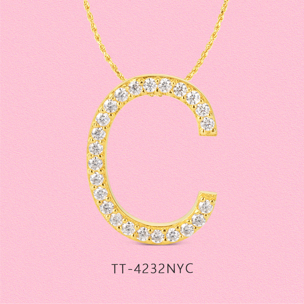 Moissanite diamond monogram necklace TT4232