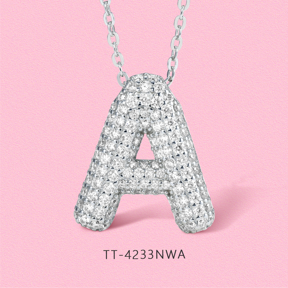 Moissanite sparkling bubble personality English letters S925 sterling silver necklace TT4233NY