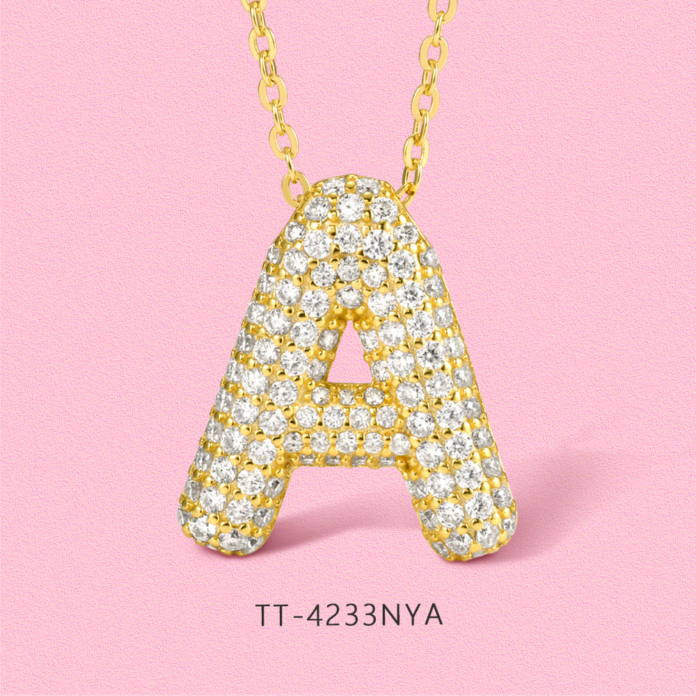 Moissanite sparkling bubble personality English letters S925 sterling silver necklace TT4233NY