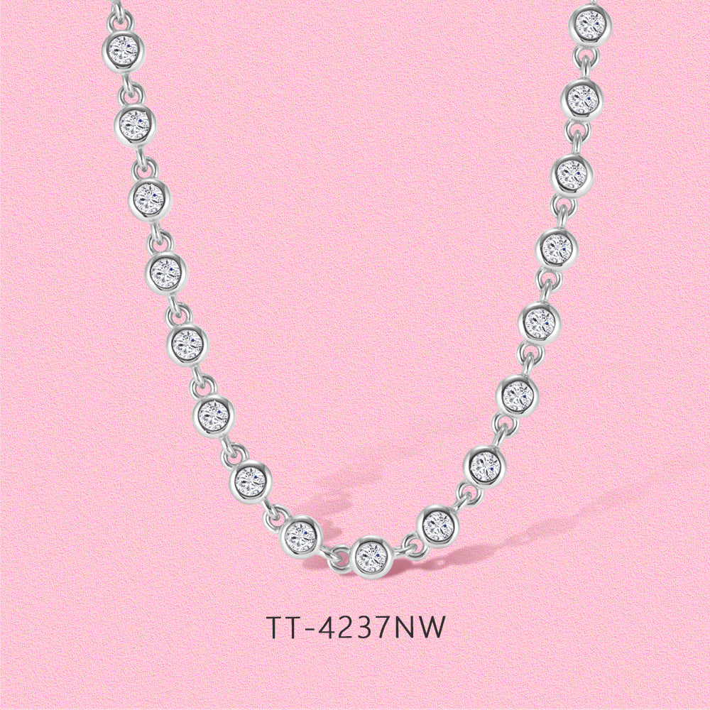 Super Flash Star Round Moissanite diamond high sense necklace TT4237