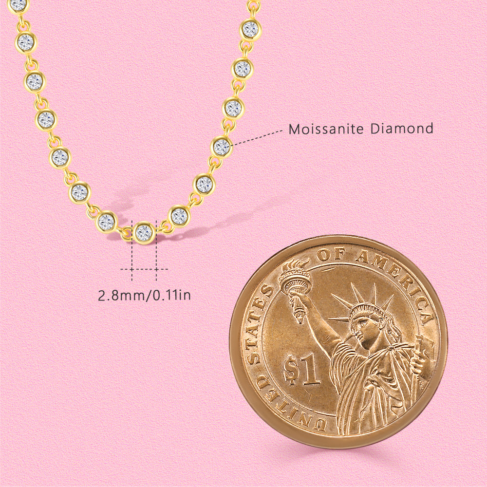 Super Flash Star Round Moissanite diamond high sense necklace TT4237