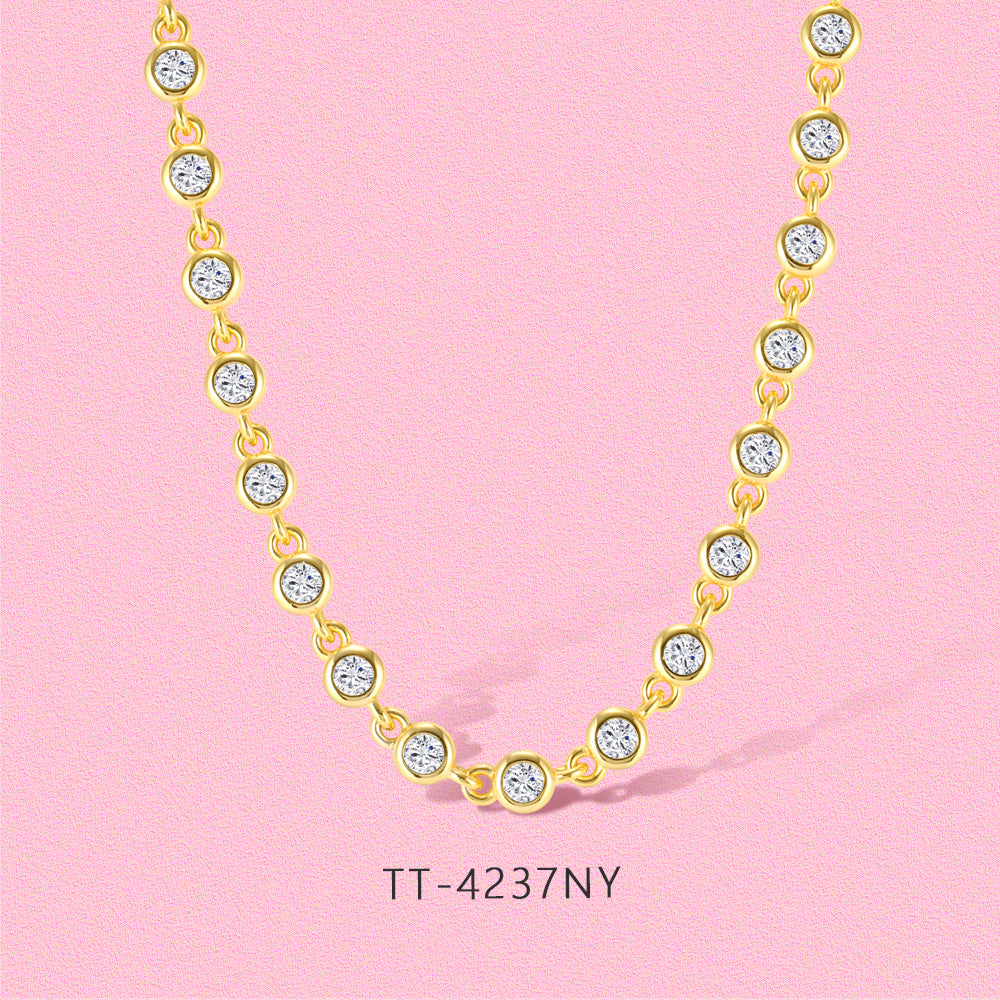Super Flash Star Round Moissanite diamond high sense necklace TT4237