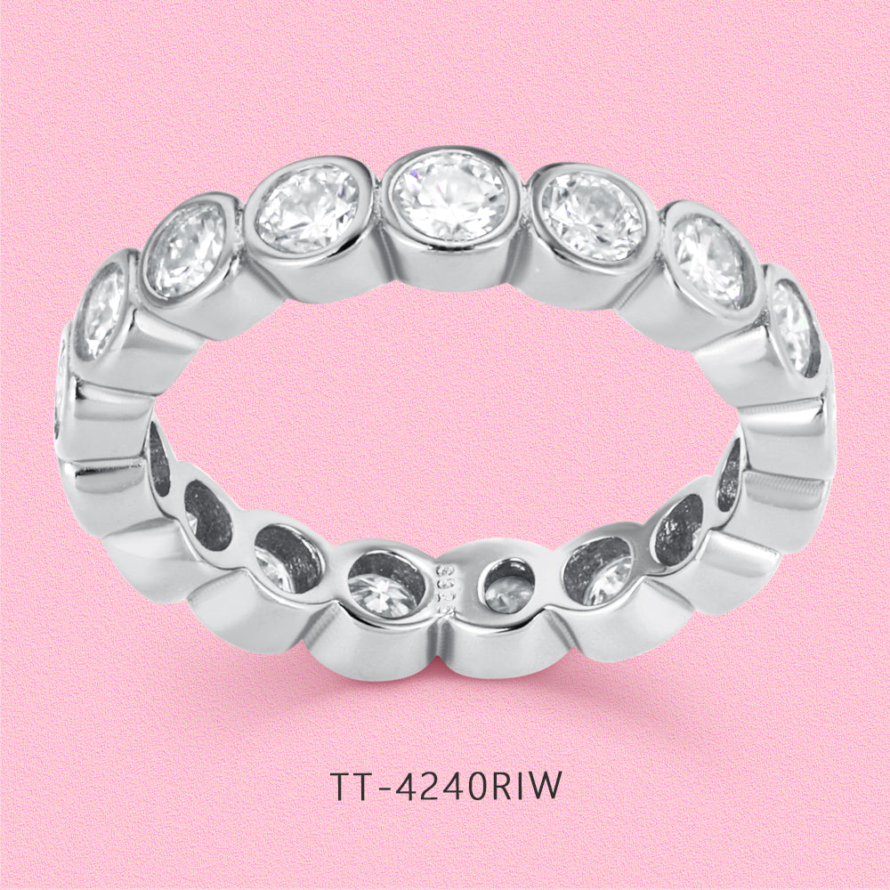 Moissanite Diamond Full circle row ring S925 sterling silver ring TT4240