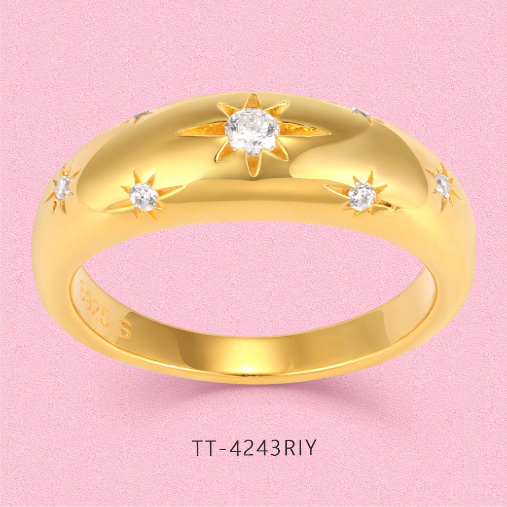 Star-studded Octet Ring S925 sterling silver TT4243