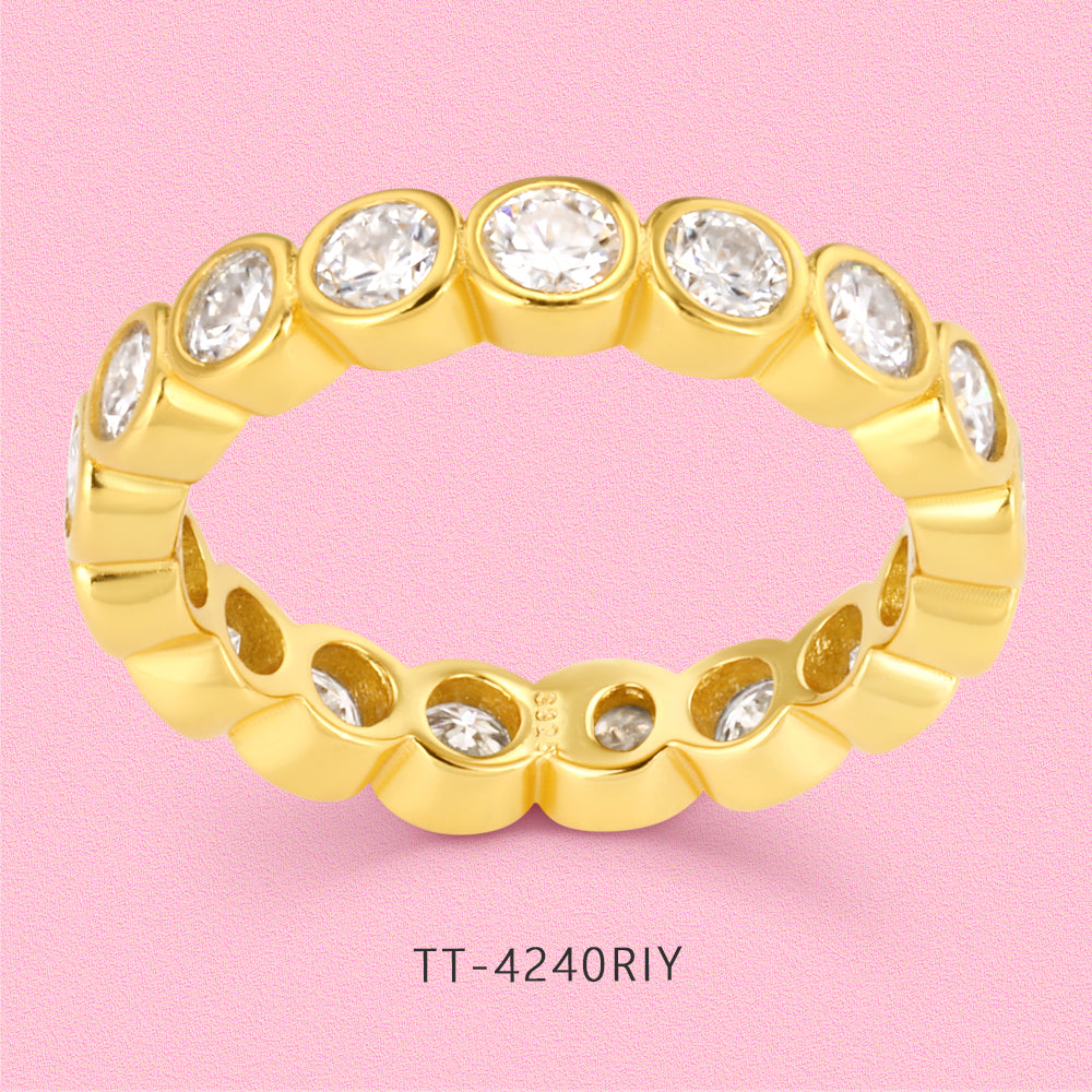 Moissanite Diamond Full circle row ring S925 sterling silver ring TT4240