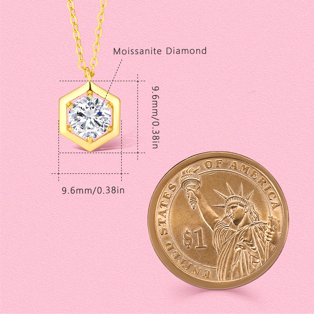 Moissanite diamond S925 sterling silver geometric necklace TT4241