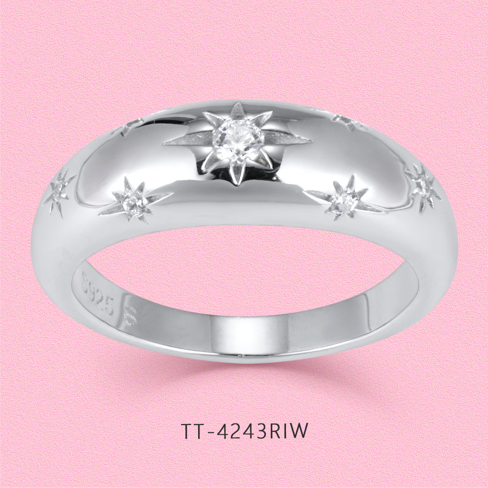 Star-studded Octet Ring S925 sterling silver TT4243