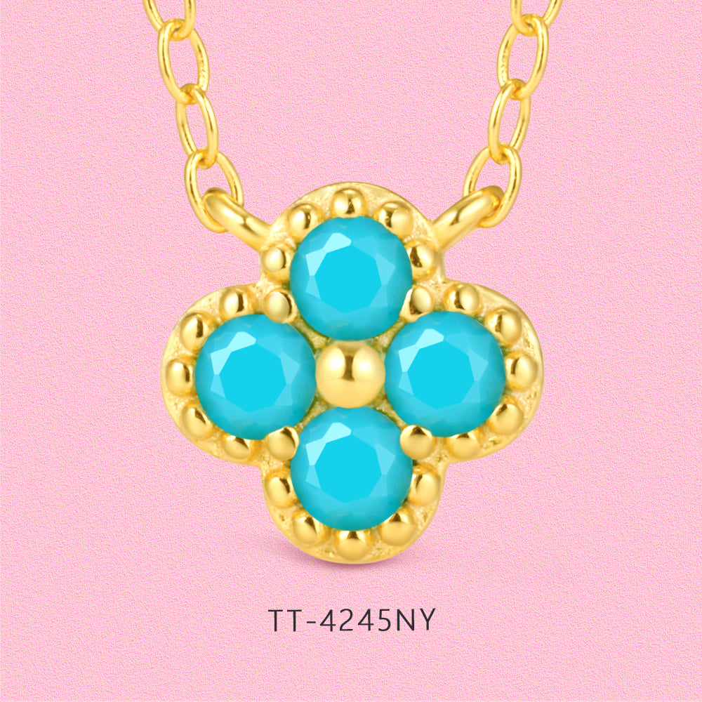 Lucky four-leaf Clover S925 sterling silver necklace TT4245