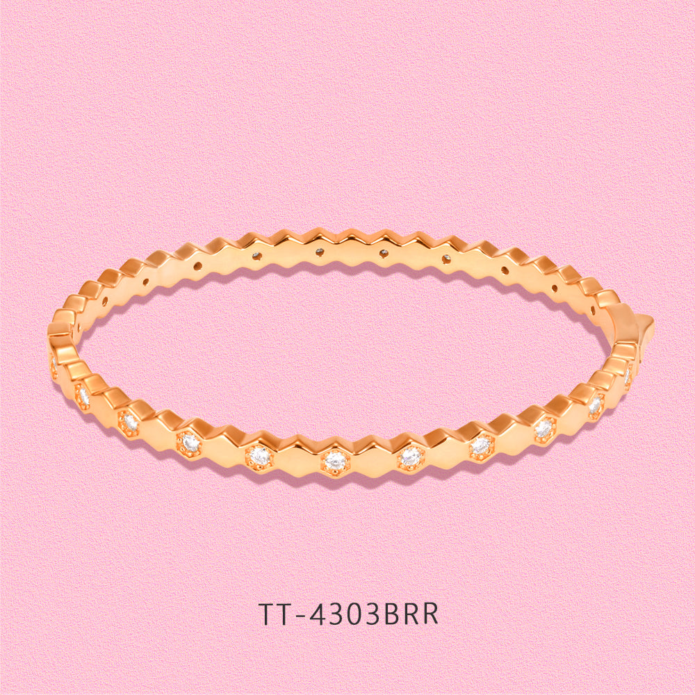 Honeycomb bracelet hexagonal honeycomb inlaid moissanite bracelet