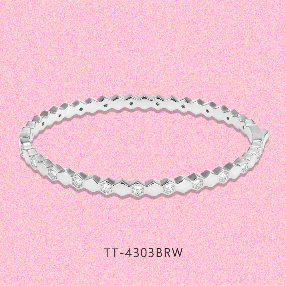 Honeycomb bracelet hexagonal honeycomb inlaid moissanite bracelet