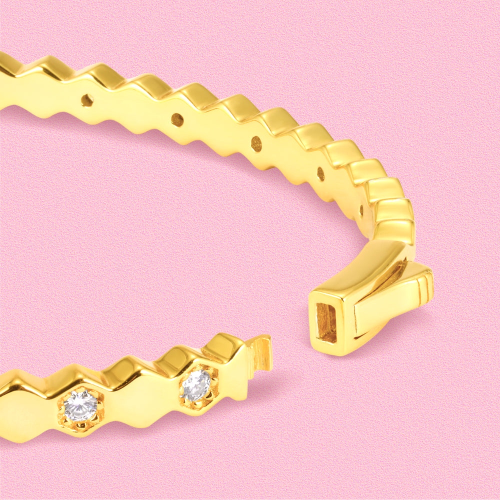 Honeycomb bracelet hexagonal honeycomb inlaid moissanite bracelet