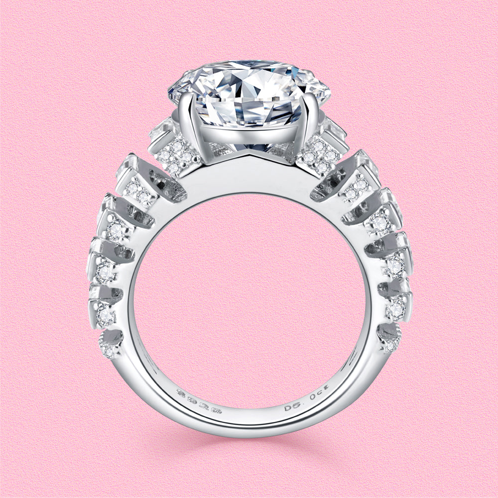 Yumato luxurious 5ct Moissanite square diamond ring R4325