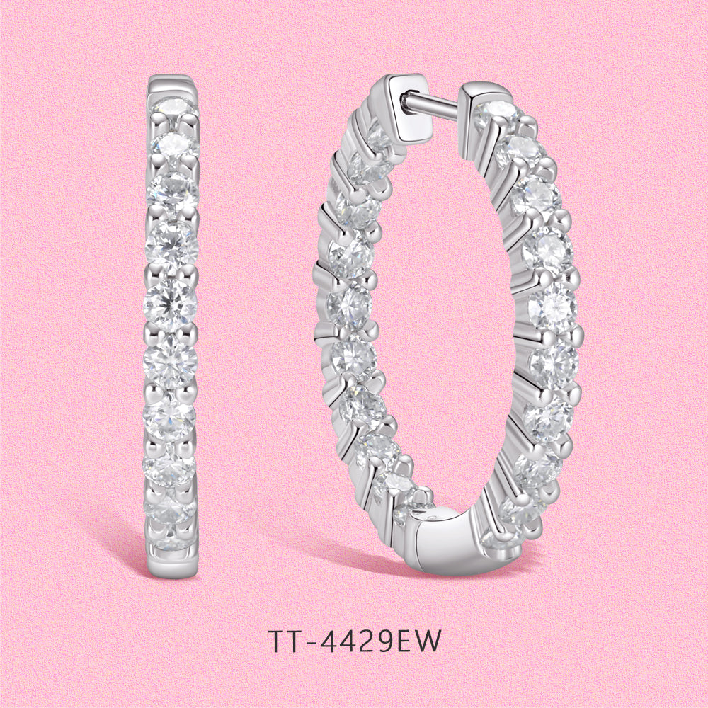 Yumato Moissanite Diamond S925 sterling silver high-end tactile ear clasp 4429E