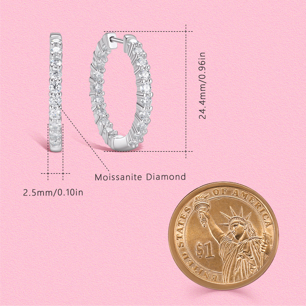 Yumato Moissanite Diamond S925 sterling silver high-end tactile ear clasp 4429E