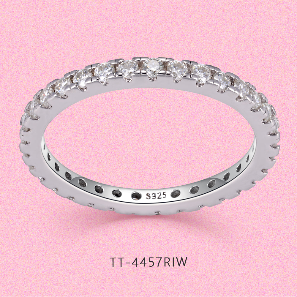 Yumato Maissanite Diamond S925 Sterling Silver Imple ring R4457