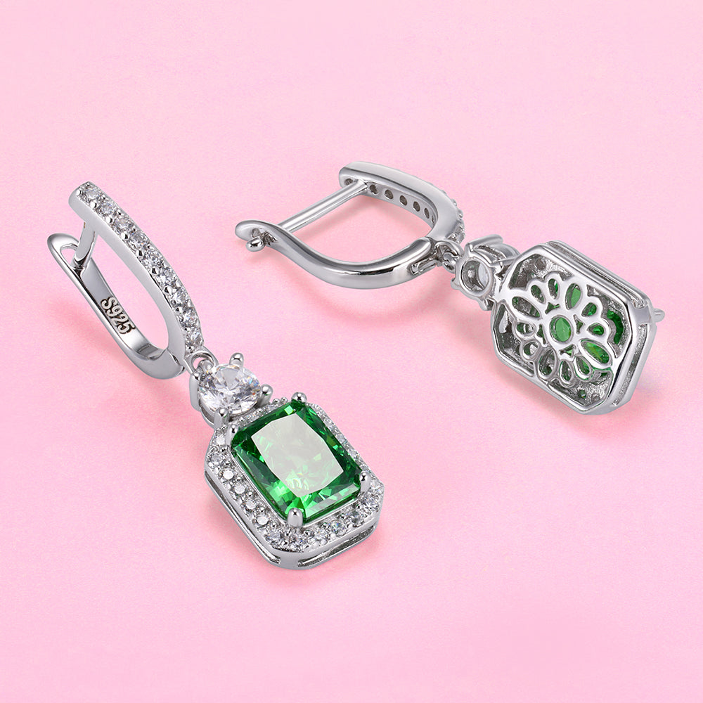 Yumato Laboratory-grown emerald luxury party earrings E4527
