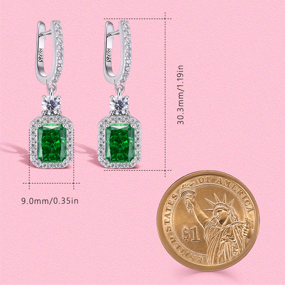 Yumato Laboratory-grown emerald luxury party earrings E4527