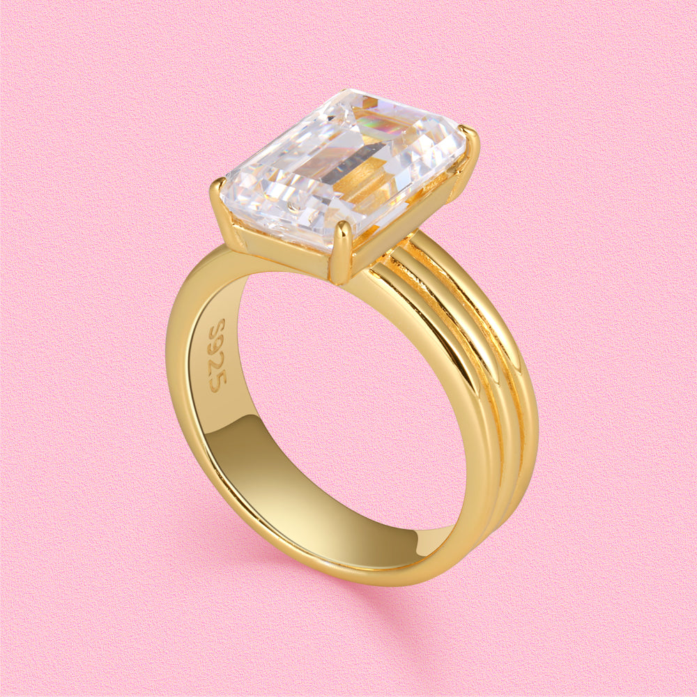 Yumato 5-Carat ice sugar S925 sterling silver laboratory-grown gemstone single diamond ring