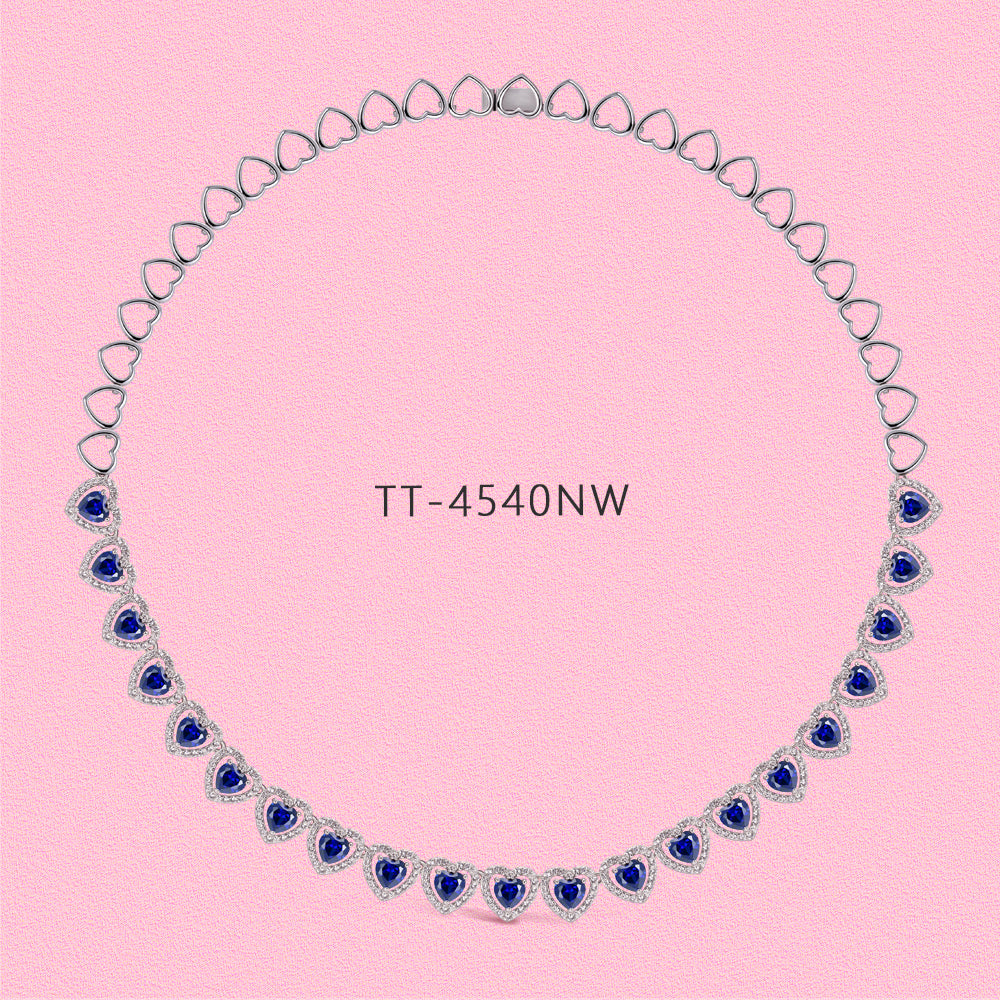 Yumato Moissanite and cultivated gemstone sweet heart-shaped stud earrings and necklaces