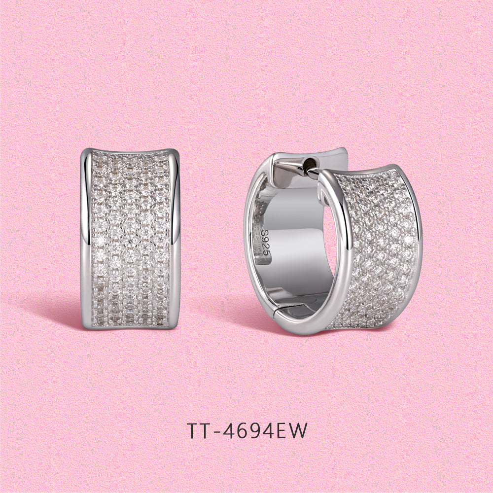 Yumato Luxurious full-diamond earrings, necklace and ring set
