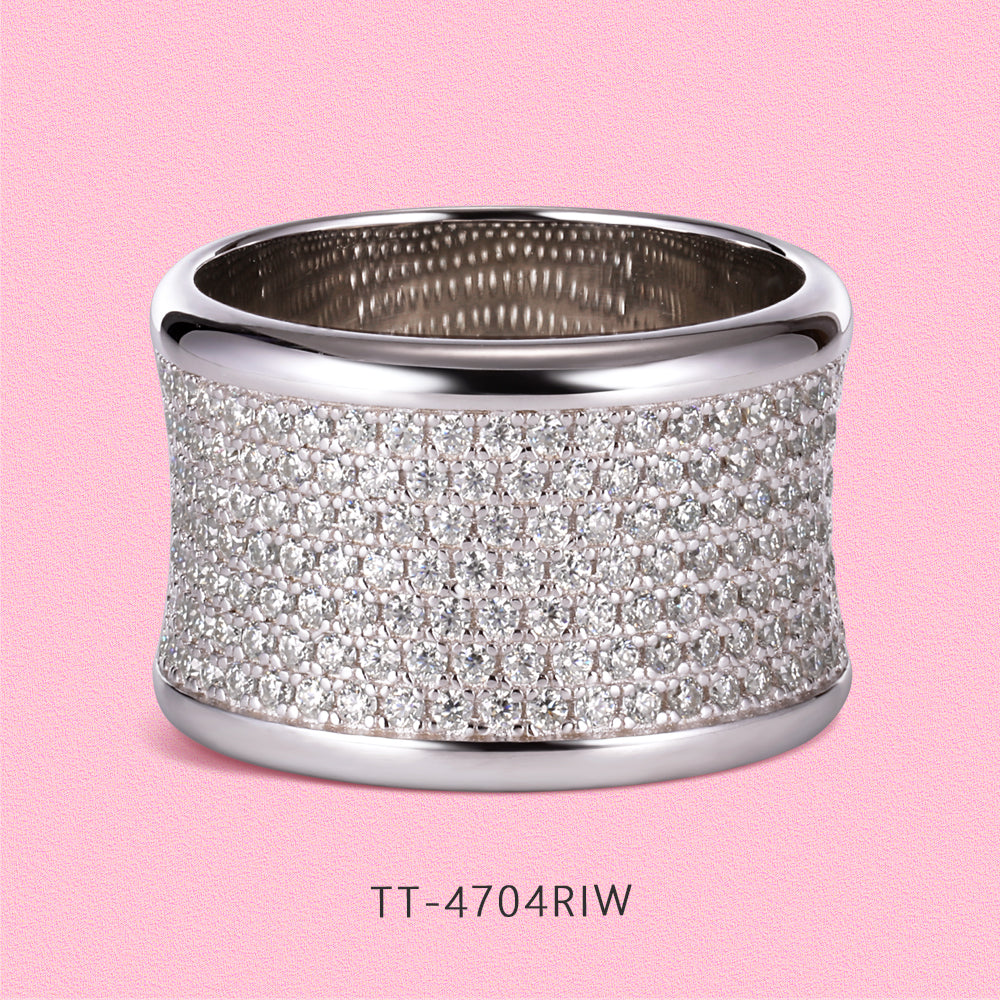 Yumato Luxurious full-diamond earrings, necklace and ring set