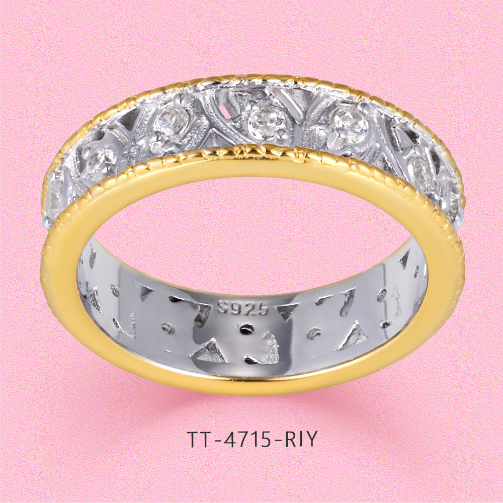Yumato Luxurious retro patterned S925 sterling silver ring