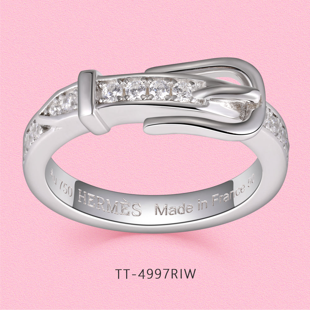 Yumato S925 sterling silver belt-shaped ring