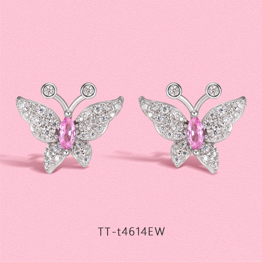 Yumato Moissanite diamond "Dream Seeker Butterfly Multi-layered Ring, Stud and Necklace Set.