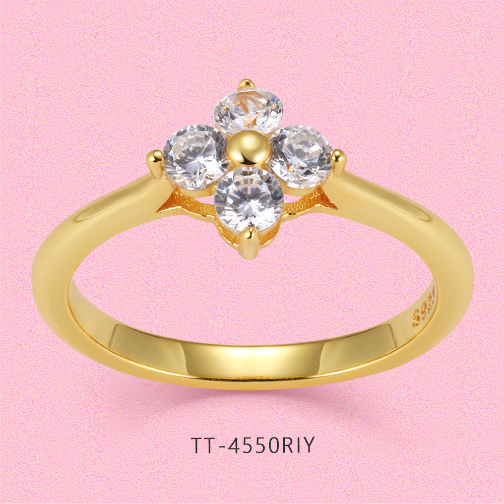Yumato Shining Morning Star Clover S925 sterling silver ring