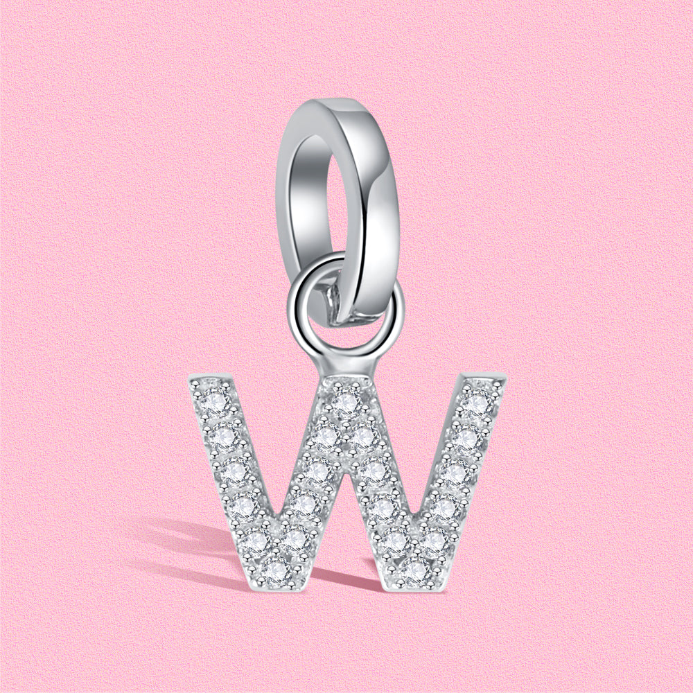 Yumato S925 Sterling Silver 26 Letter DIY Pendant Love Bracelet (Free Choice Style) Fashion Pendant Gifts for yourself, girl, lover,friend P01
