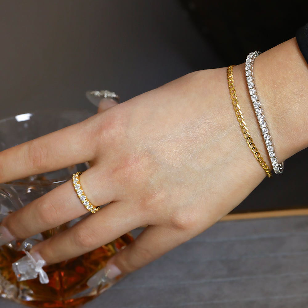 Luxurious S925 sterling silver Moissanite tennis bracelet