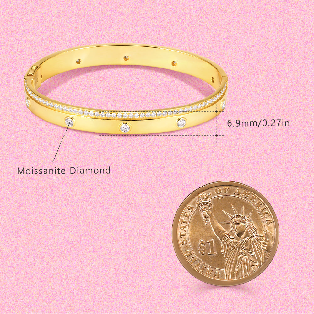 Yumato S925 Sterling silver,Moissanite diamond bracelet