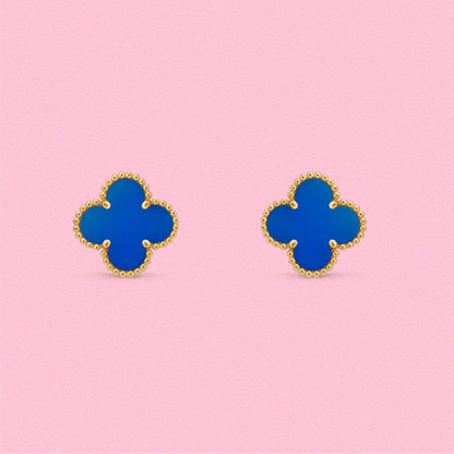 Yumato S925 sterling silver blue  lucky earrings