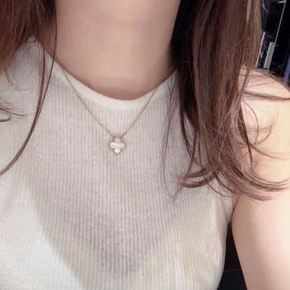 Yumato s925 sterling silver white shell lucky necklace