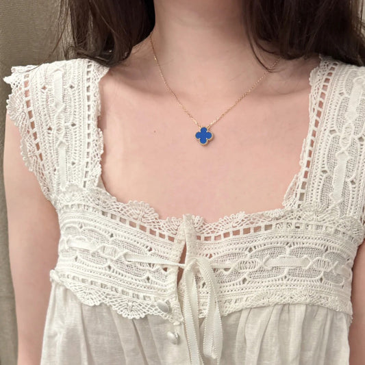 Yumato s925 sterling silver blue agate necklace