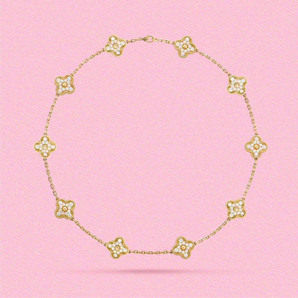 Yumato S925 sterling silver lab-grown diamond lucky necklace