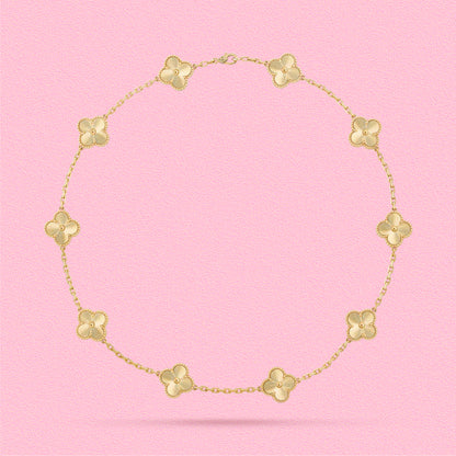 Yumato S925 sterling silver Laser 10 flowers lucky necklace