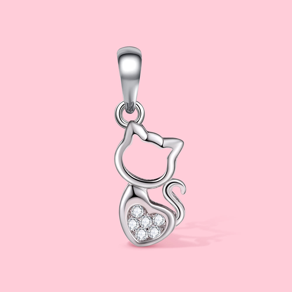 Yumato Fashion Cat style design Pendant in 925 Sterling Silver Jewelry, Gift for Women Girls Wife A124