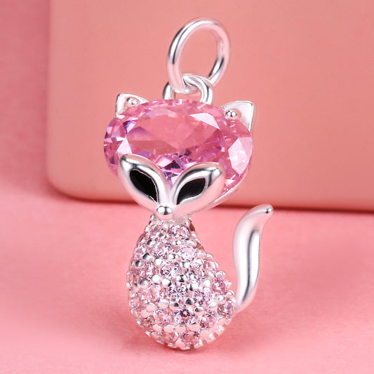 Yumato S925 Sterling Silver fox shape style Pendants Gifts for yourself, girl, lover,friend P02