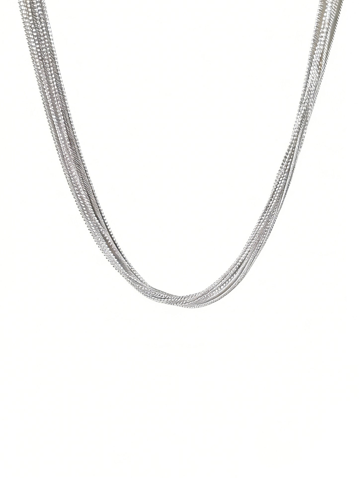 yumato S925 sterling silver multi-layer chain necklace, elegant and high-end design sense, light luxury, fashionable and simple
