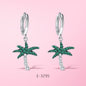 Yumato Pendant Earrings in 925 Sterling Silver Tree Shape Sprinkled with Green Special design E-3295