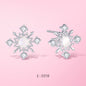 Yumato Artificial Zircon Snowflake shape design Fashion Earrings in 925 Sterling Silver suitable for every occasion as Gift for girls friends female E-3018