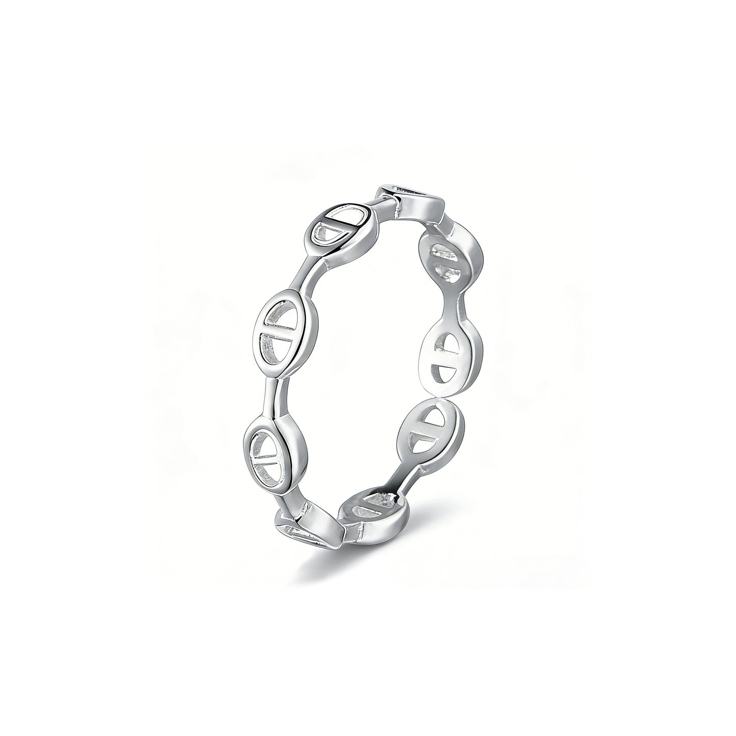 yumato Simple and Unique Horse Nose Ring S925 Sterling Silver Fashionable Geometric Ring Adjustable Open Ring for Index Finger