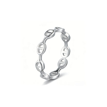 yumato Simple and Unique Horse Nose Ring S925 Sterling Silver Fashionable Geometric Ring Adjustable Open Ring for Index Finger