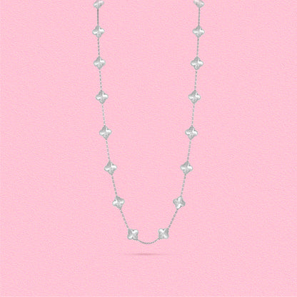 Yumato S925 sterling silver 20 flowers lucky necklace